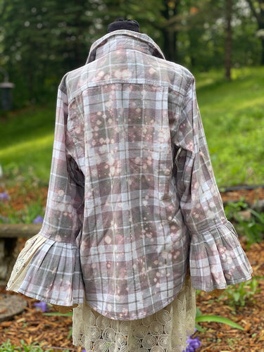 Flared Sleeve Flannel- VIOLET
